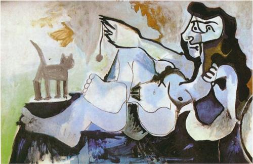 1p Pablo Picasso (Spanish artist, 1881–1973) Reclining female nude playing with cat 1964
